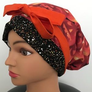 Scrub CAP/HAT *Reversible *Long Ties *Halloween